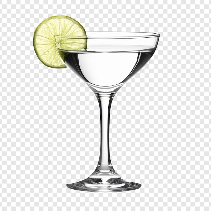 PSD gratuito refrescante cóctel de martini con guarnición de limón