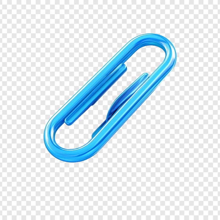 PSD Gratis render 3d dari klip kertas biru mengkilap