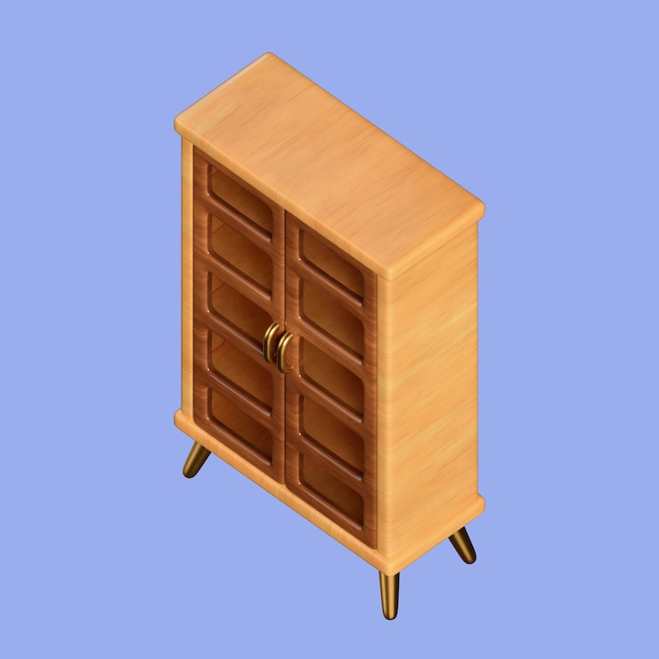 PSD Gratis render 3d ikon furnitur