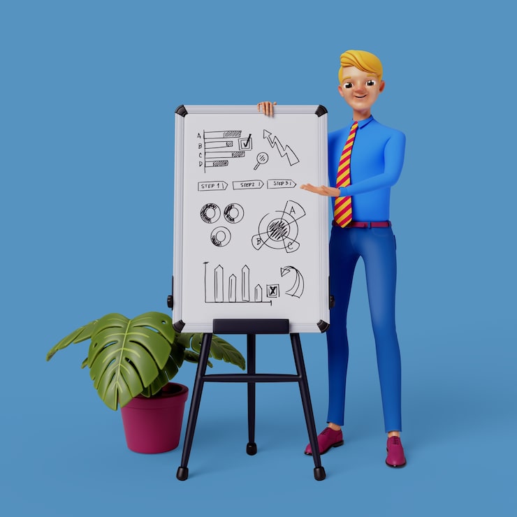 PSD Gratis render 3d karakter businessman