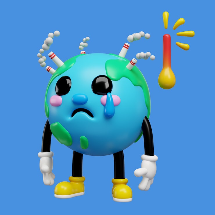 PSD Gratis rendering 3d dari ikon emoji bumi