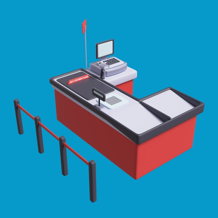 PSD Gratis rendering 3d dari item yang digunakan saat berbelanja