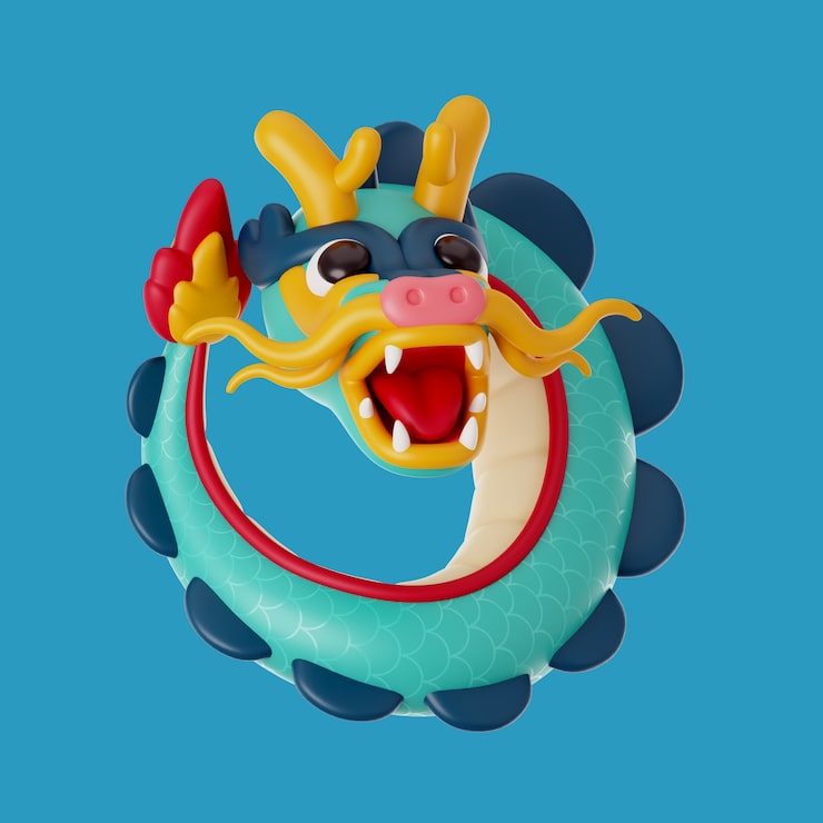PSD gratuito renderización 3d del icono del año nuevo chino