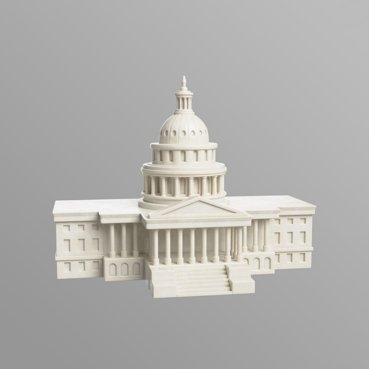 PSD gratuito renderizado en 3d del icono de las elecciones presidenciales de estados unidos
