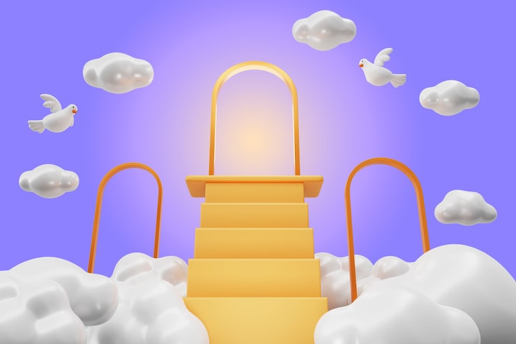 PSD gratuito renderizado 3d de ilustración del paraíso