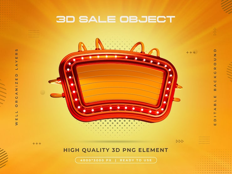 PSD gratuito renderizado 3d del objeto de venta aislado