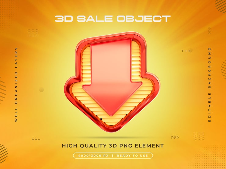 PSD gratuito renderizado 3d del objeto de venta aislado