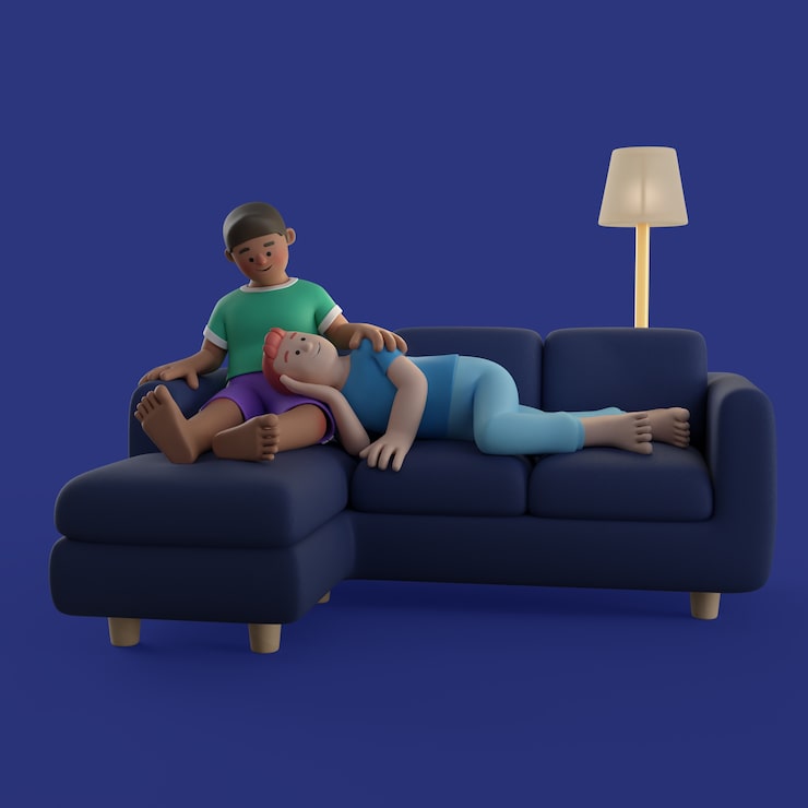 PSD gratuito renderizado en 3d de una pareja gay
