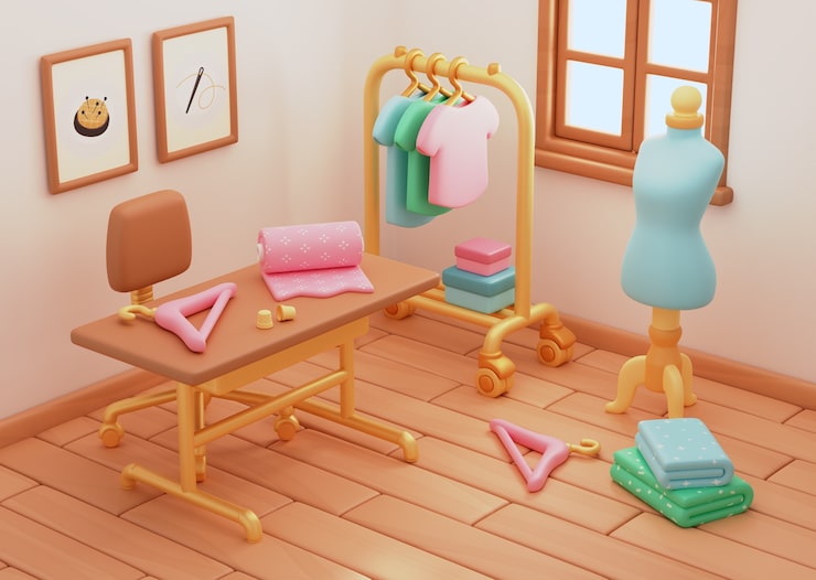 PSD gratuito renderizado en 3d del taller