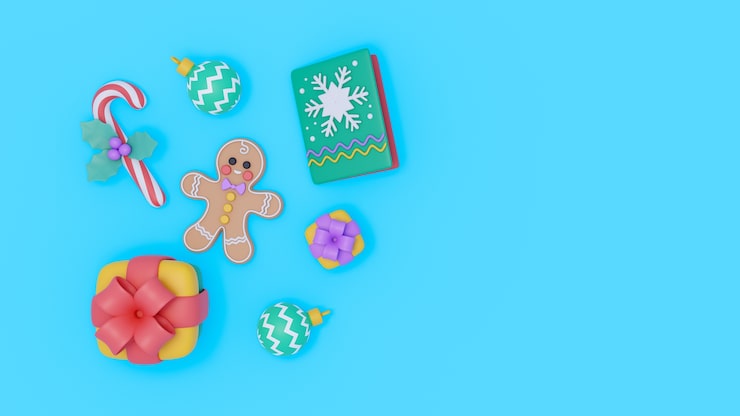 PSD gratuito representación 3d de fondo de navidad con iconos