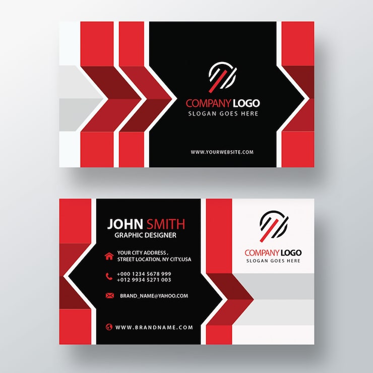 Gratis PSD rood abstract visitekaartje