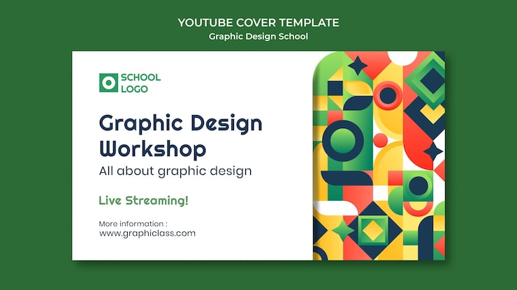 PSD Gratis sampul youtube lokakarya desain grafis