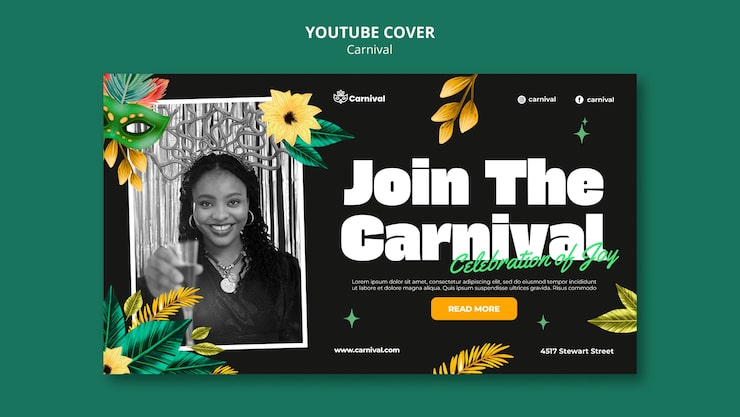 PSD Gratis sampul youtube perayaan karnaval