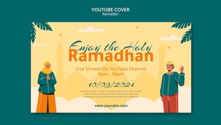 PSD Gratis sampul youtube perayaan ramadan