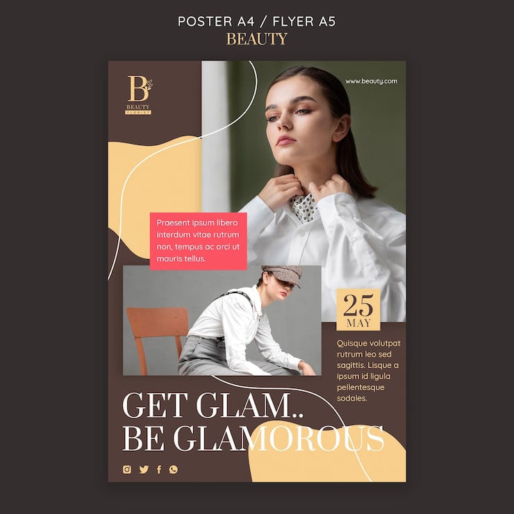PSD gratuito sé glamorosa plantilla de póster