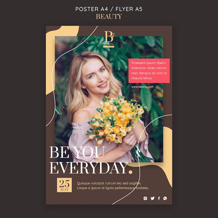 PSD gratuito sé tu plantilla de póster todos los días