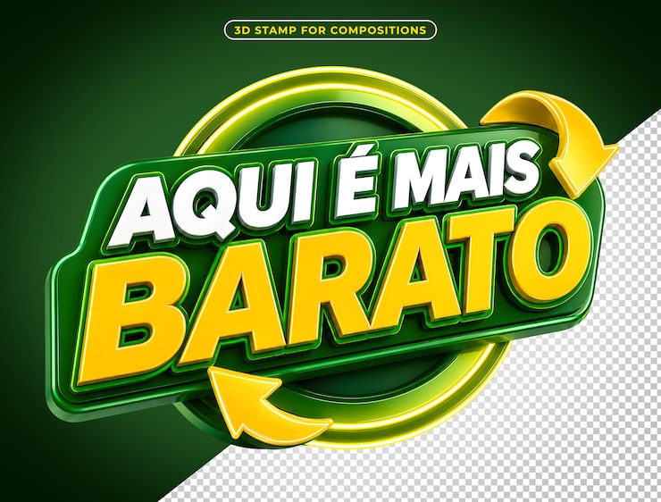 PSD gratuito sello promocional renderizado en 3d con flechas, aislado sobre fondo transparente.