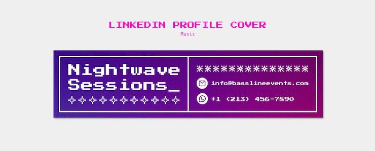 PSD gratuito sesiones de nightwave: portada para perfil de linkedin