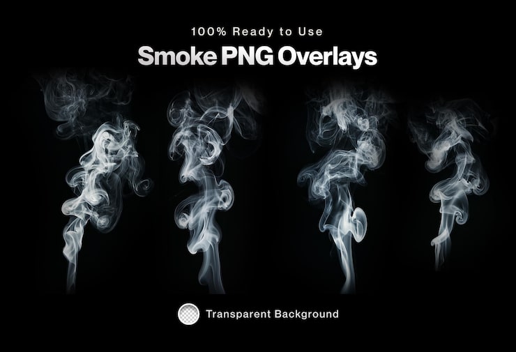 PSD gratuito set di sovrapposizioni png fumo drammatico per arte digitale e fotografia