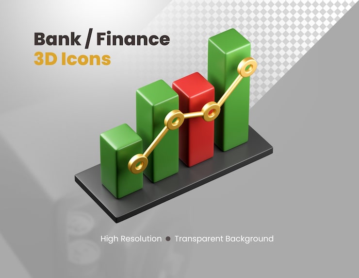 PSD gratuito set de iconos 3d de banca y finanzas