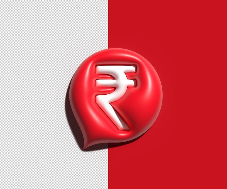 PSD gratuito símbolo rupia diseño 3d icono transparente archivo psd.