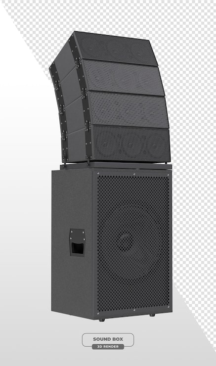 PSD gratuito sistema de altavoces de línea de sonido para conciertos y eventos en renderización 3d