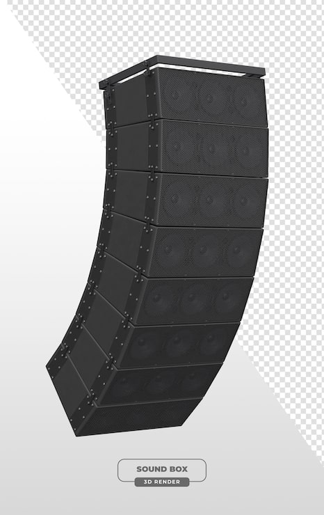 PSD gratuito sistema de sonido line array para eventos y conciertos en renderización 3d