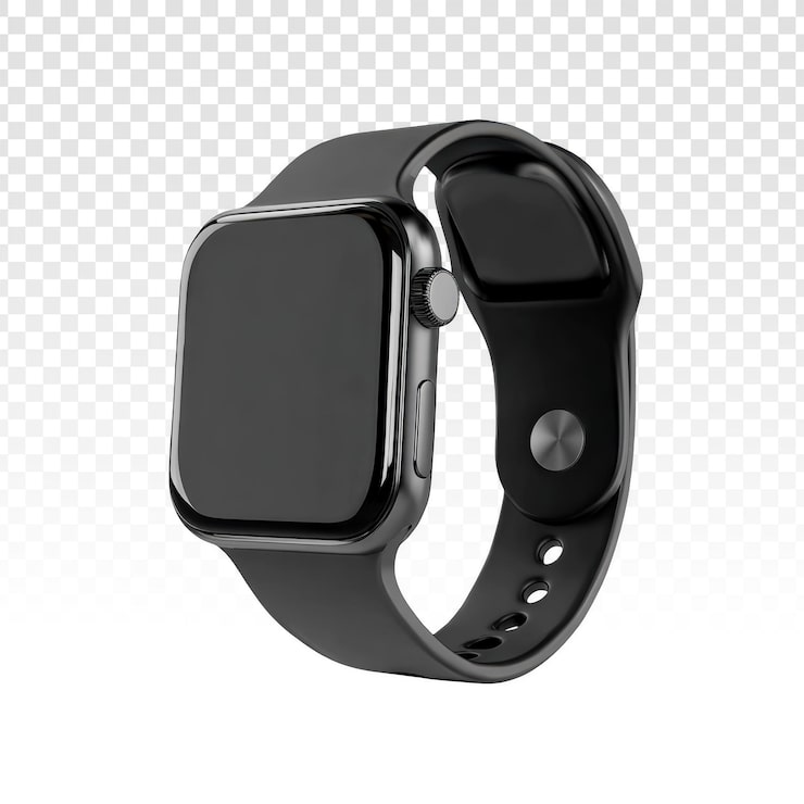 PSD gratuito smartwatch negro aislado sobre fondo transparente