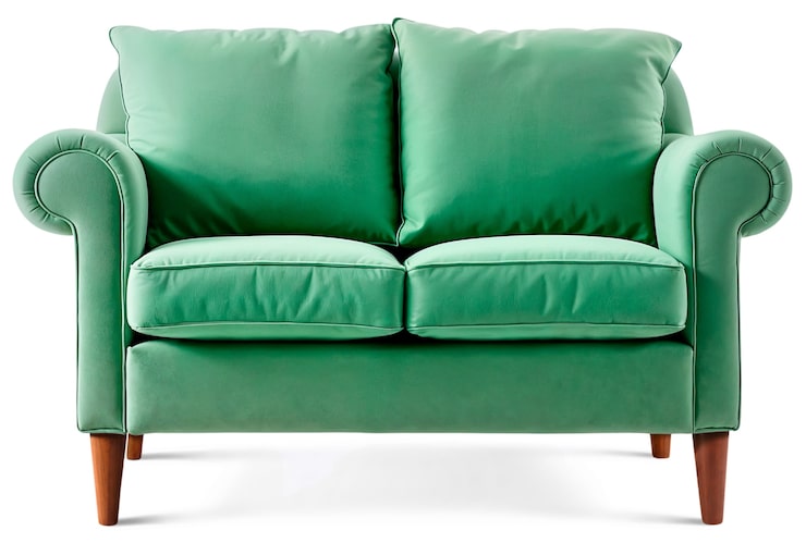 PSD gratuito sofa verde aislada