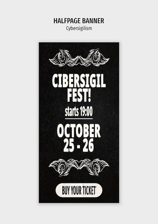 PSD Gratis spanduk pesta cybersigil