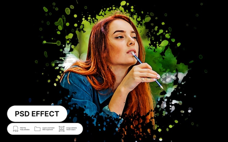 Gratis PSD splash foto effect