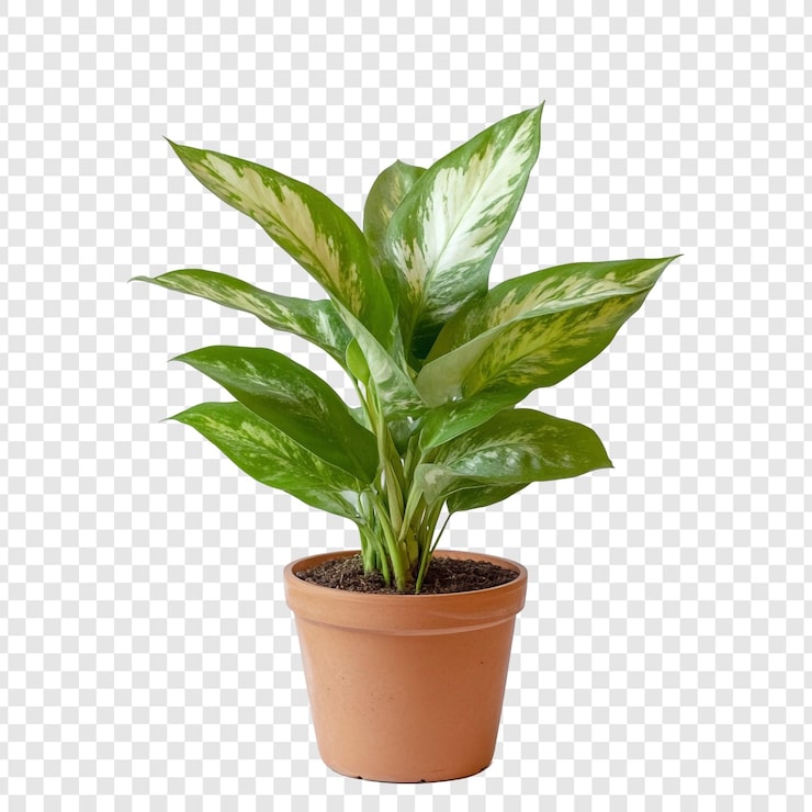 PSD Gratis tanaman aglaonema dalam pot terakota daun hijau dan putih cerah dekorasi rumah tanaman dalam ruangan tanaman pot tanaman rumah tangga alam tanaman hijau fotografi botani