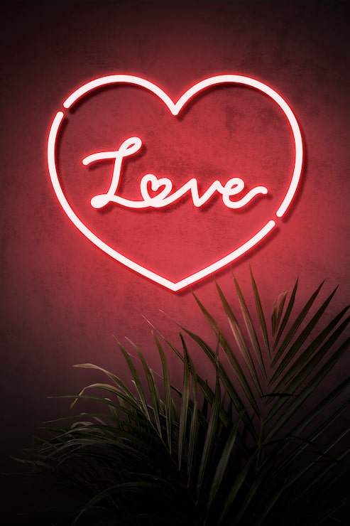 PSD Gratis tanda neon cinta
