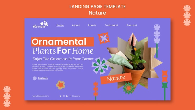 PSD Gratis templat alam desain datar