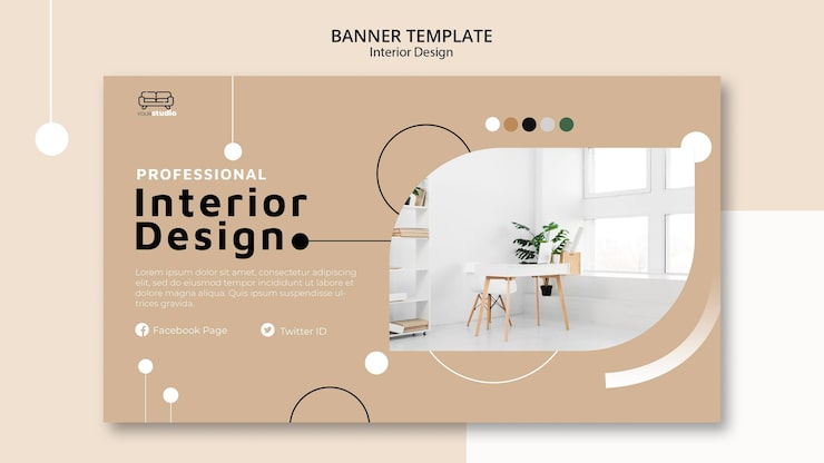 PSD Gratis templat banner desain interior