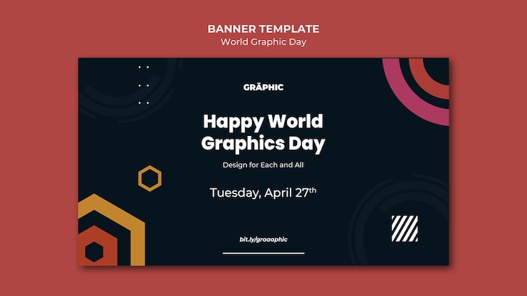 PSD Gratis templat banner hari grafis dunia