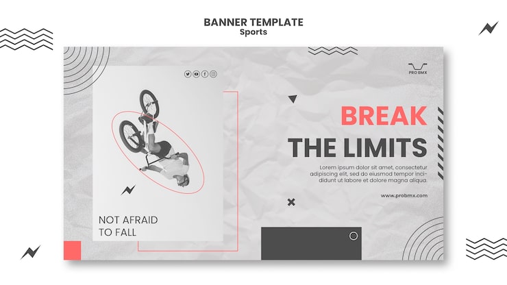 PSD Gratis templat banner olahraga desain datar