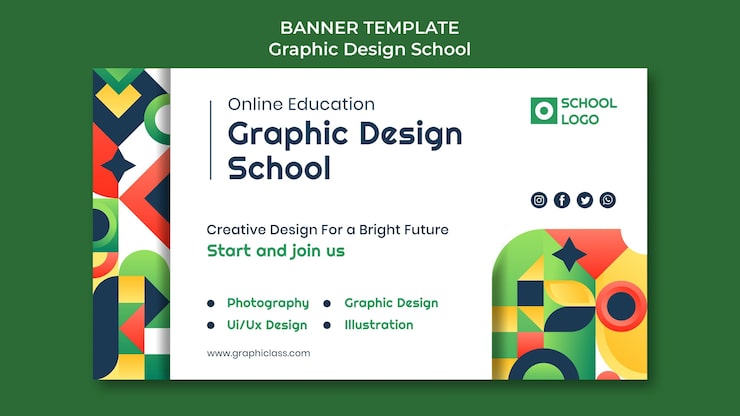 PSD Gratis templat banner sekolah desain grafis