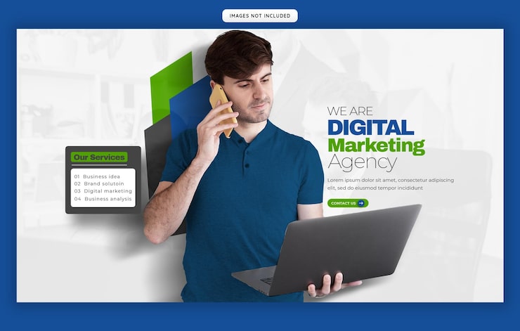 PSD Gratis templat banner web perusahaan dan agensi pemasaran digital
