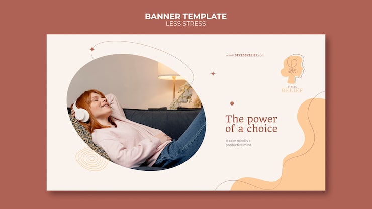 PSD Gratis templat desain banner tanpa stres