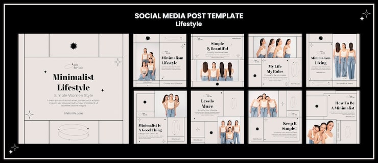 PSD Gratis templat desain gaya hidup minimalis
