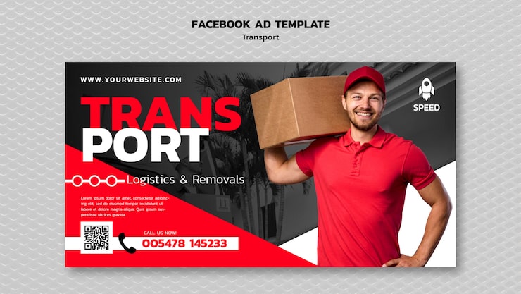 PSD Gratis templat facebook konsep transportasi