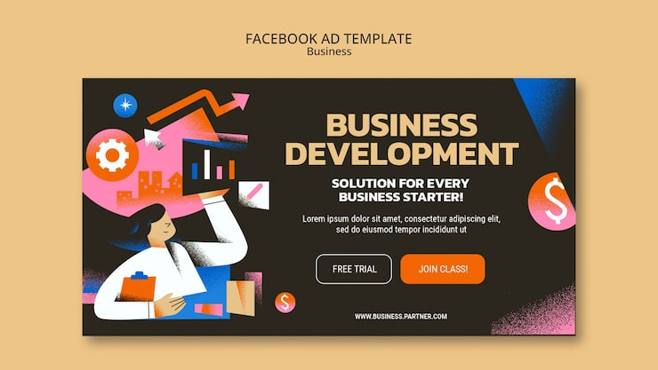 PSD Gratis templat facebook solusi bisnis
