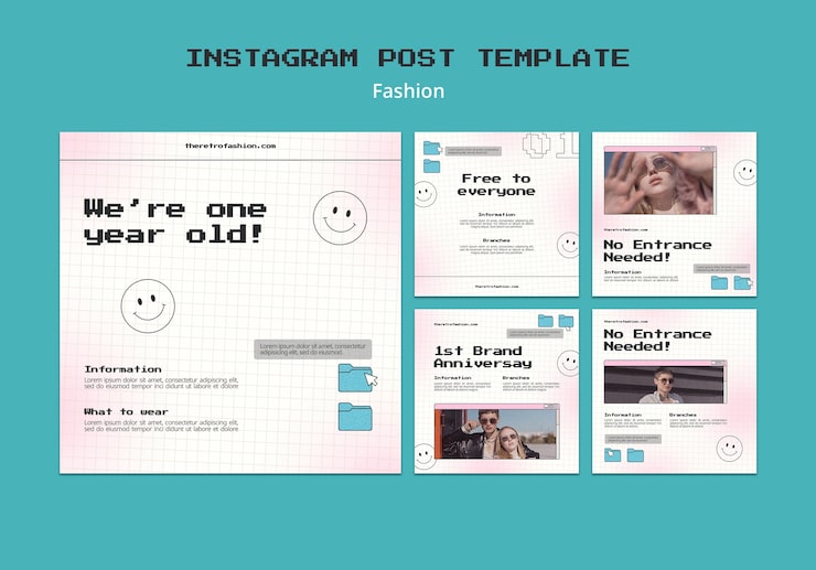 PSD Gratis templat fashion desain datar