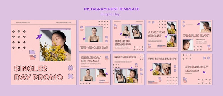 PSD Gratis templat hari lajang desain datar