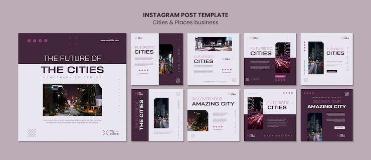 PSD Gratis templat kota dan tempat desain datar