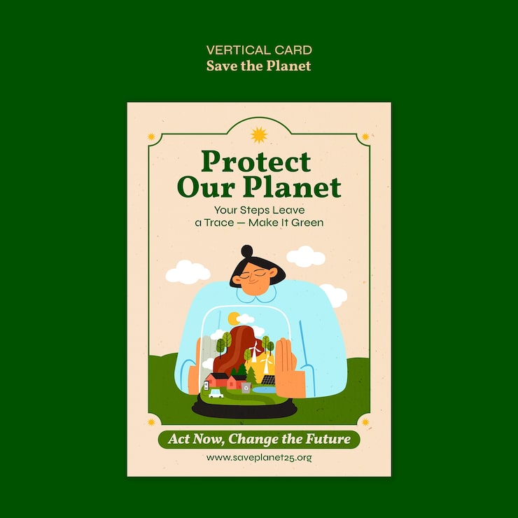 PSD Gratis templat poster lindungi planet kita