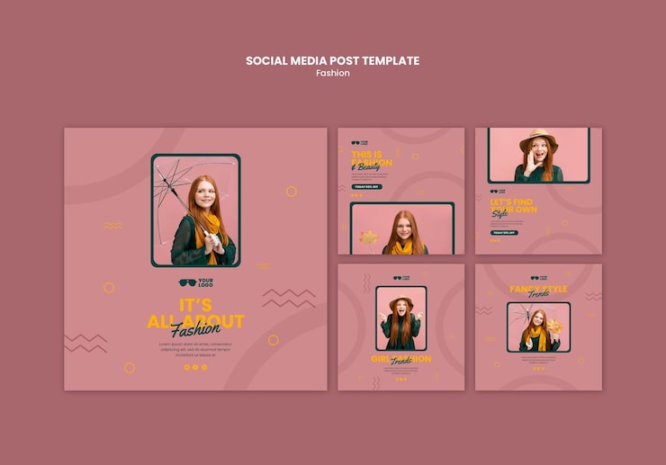 PSD Gratis templat posting media sosial perusahaan fesyen
