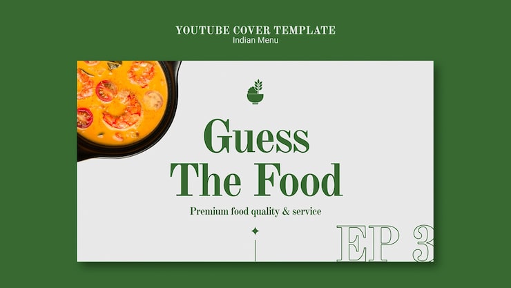 PSD Gratis templat sampul youtube bisnis dan restoran makanan india
