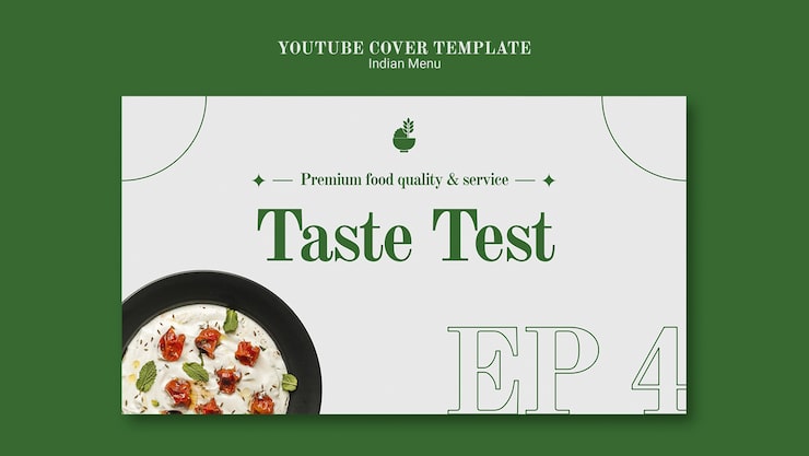 PSD Gratis templat sampul youtube bisnis dan restoran makanan india